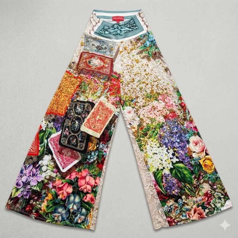 IPNG Fortune in Flowerland Summer Pants Drape Size 2 3D Floral Textured Lace NWT